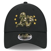 Men's New Era Black Athletics 2024 Armed Forces Day 9FORTY Adjustable Hat