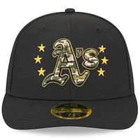 Men's New Era Black Athletics 2024 Armed Forces Day Low Profile 59FIFTY Fitted Hat