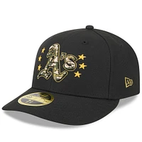 Men's New Era Black Athletics 2024 Armed Forces Day Low Profile 59FIFTY Fitted Hat