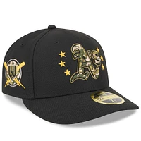 Men's New Era Black Athletics 2024 Armed Forces Day Low Profile 59FIFTY Fitted Hat