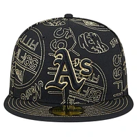 Casquette ajustée Athletics 59FIFTY Day Allover de New Era pour homme, noire