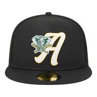 Men's New Era Black Athletics Duo Logo 2.0 59FIFTY Fitted Hat