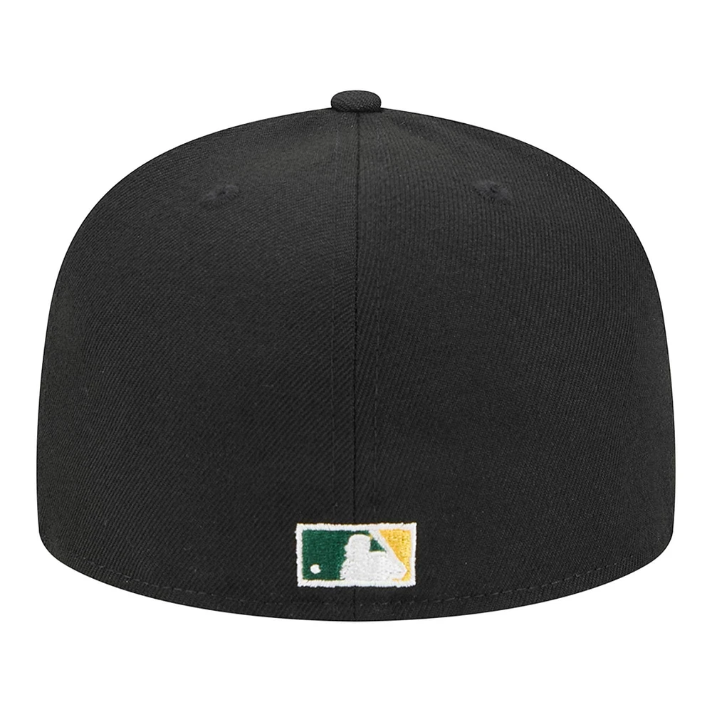 Men's New Era Black Athletics Duo Logo 2.0 59FIFTY Fitted Hat