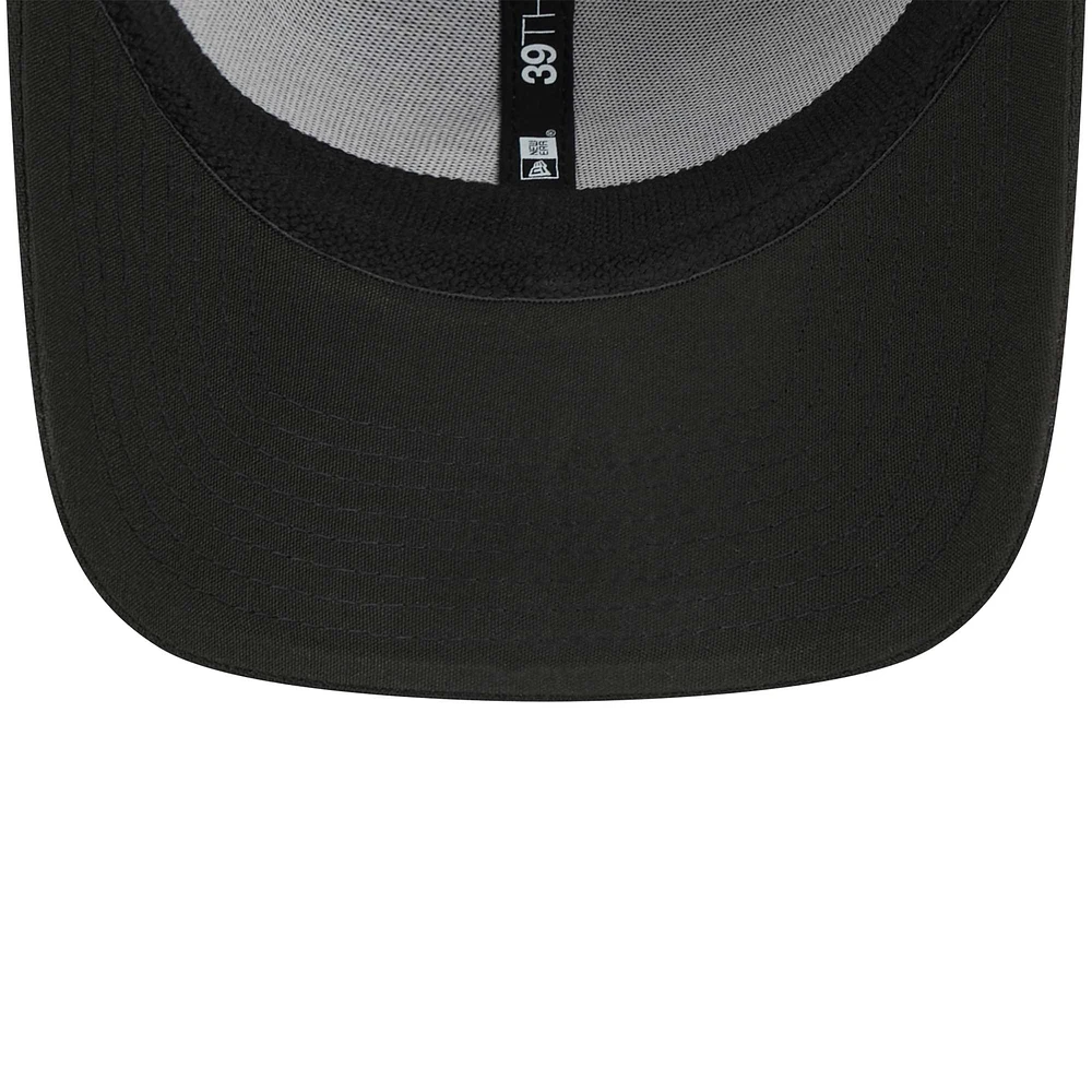 Men's New Era Black Athletics Logo 39THIRTY Flex Hat
