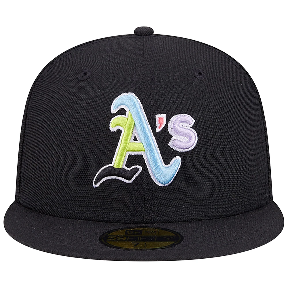 Men's New Era Black Athletics Multi-Color Pack 59FIFTY Fitted Hat