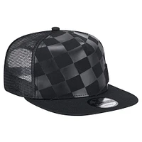 Men's New Era Black Athletics Score Check A-Frame Trucker 9FIFTY Snapback Hat