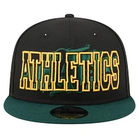 Men's New Era Black Athletics Splatter 9FIFTY Snapback Hat