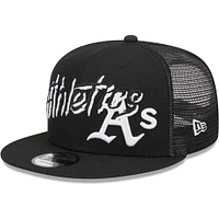 Men's New Era Black Athletics Street Trucker 9FIFTY Snapback Hat