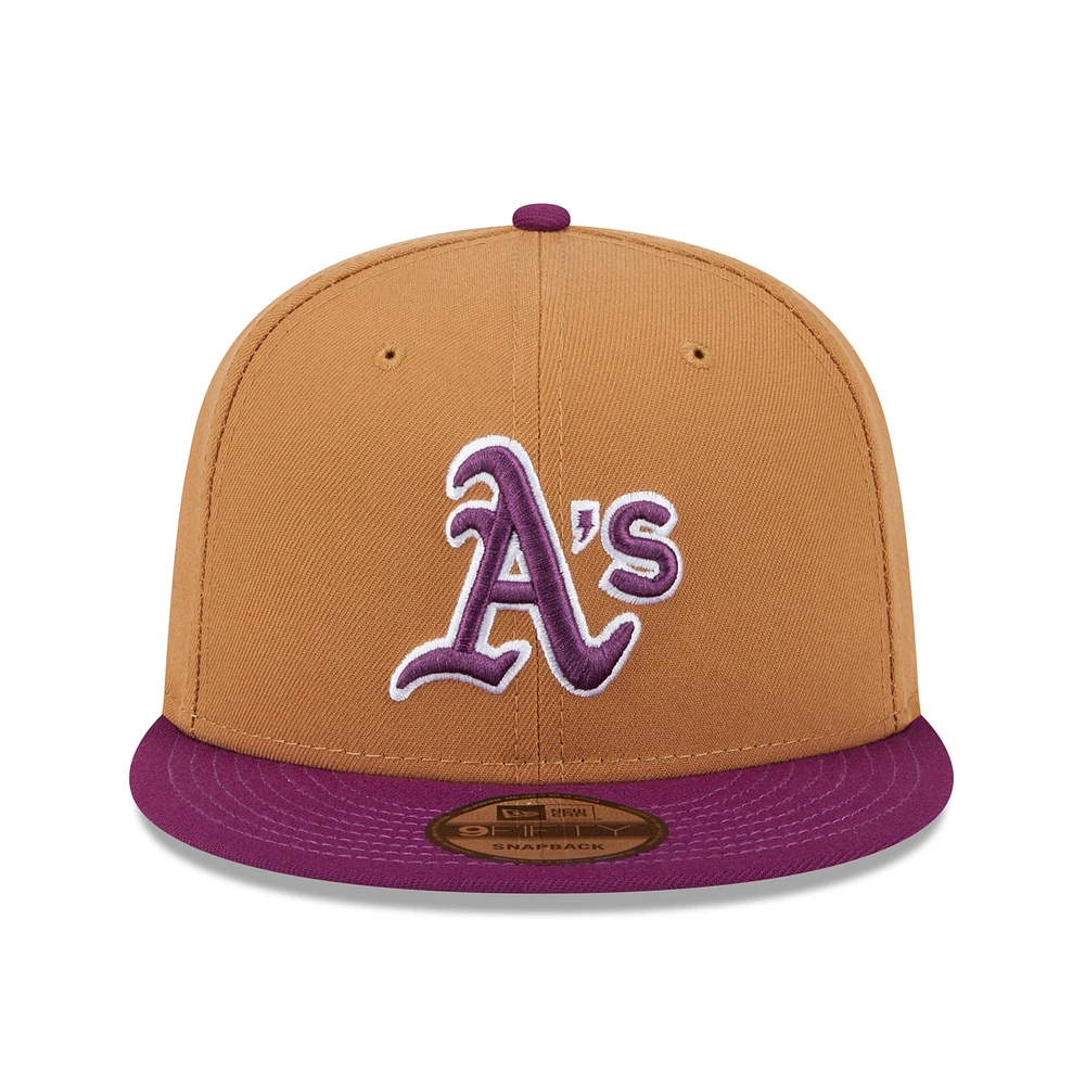 Men's New Era Brown/Purple Athletics Color Pack Two-Tone 9FIFTY Snapback Hat