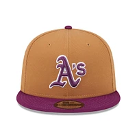 Men's New Era Brown/Purple Athletics Color Pack Two-Tone 9FIFTY Snapback Hat
