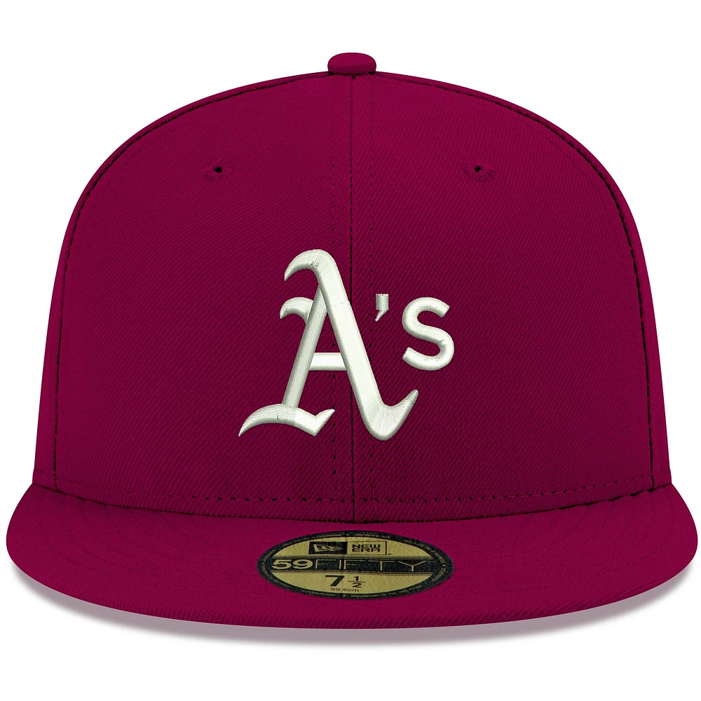 Men's New Era Cardinal Athletics White Logo 59FIFTY Fitted Hat