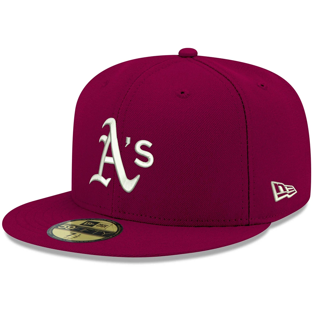 Men's New Era Cardinal Athletics White Logo 59FIFTY Fitted Hat