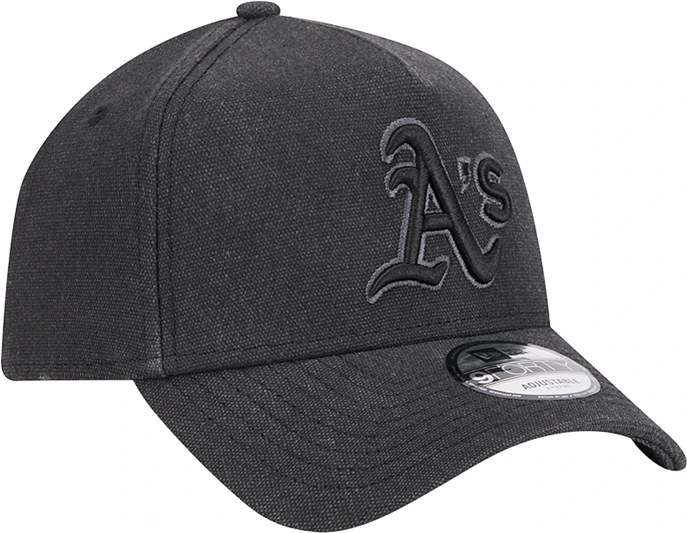 Men's New Era Charcoal Athletics Logo Essentials 9FORTY A-Frame Adjustable Hat