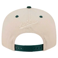 Men's New Era Cream/Green Athletics Team Art 9FIFTY Snapback Hat