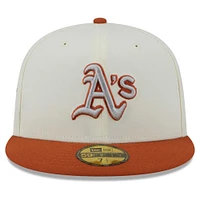 Men's New Era Cream/Orange Athletics 59FIFTY Fitted Hat