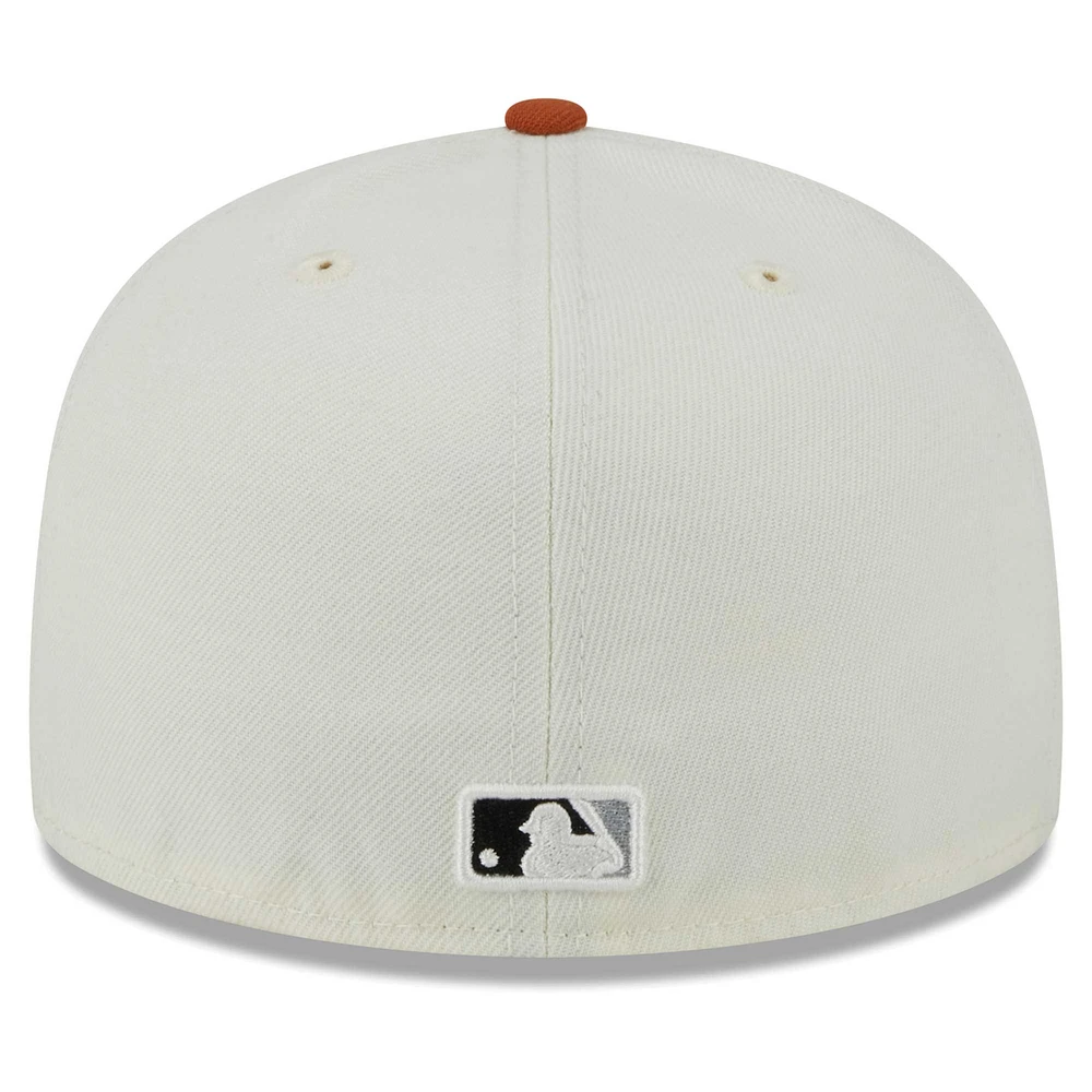 Men's New Era Cream/Orange Athletics 59FIFTY Fitted Hat