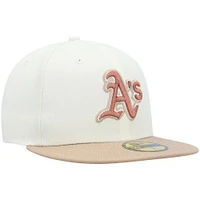 Men's New Era Cream Athletics Chrome Camel Rust Undervisor 59FIFTY Fitted Hat