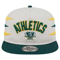 Men's New Era Cream Athletics Iron Golfer Snapback Hat