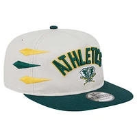 Men's New Era Cream Athletics Iron Golfer Snapback Hat