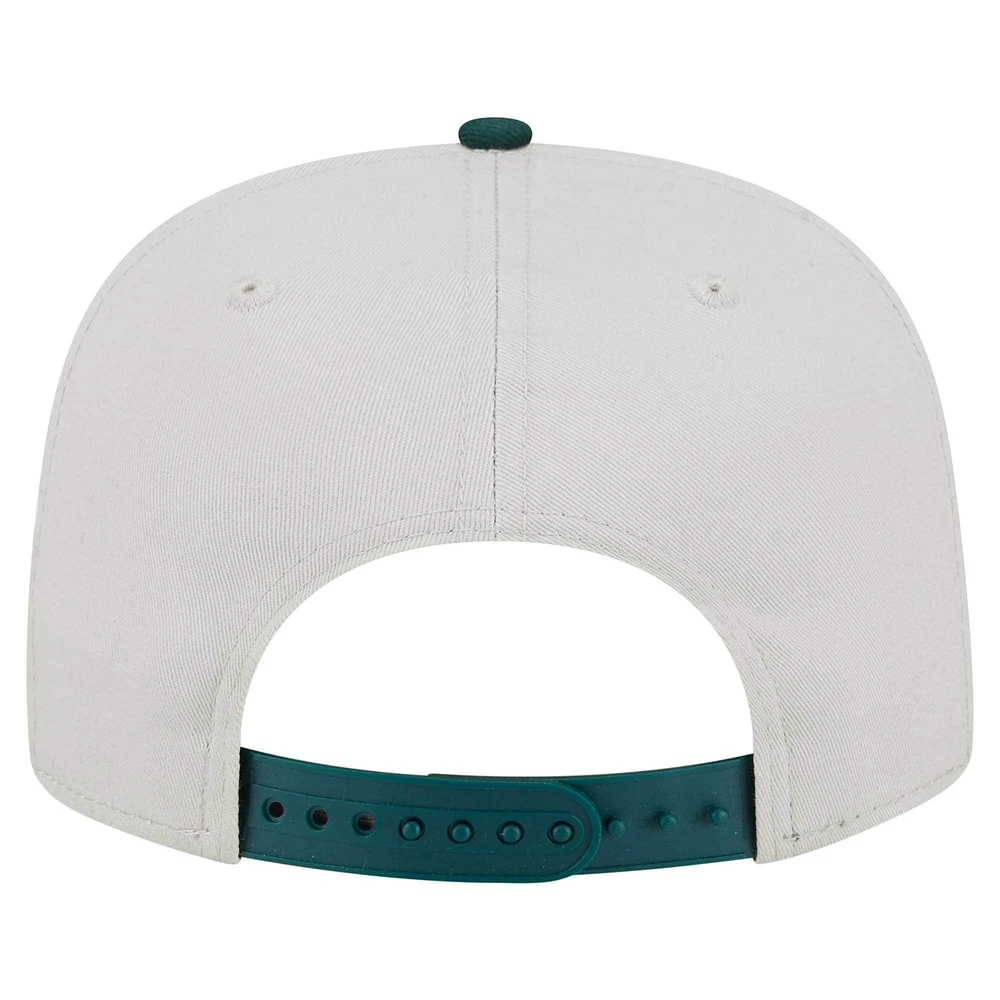 Men's New Era Cream Athletics Iron Golfer Snapback Hat