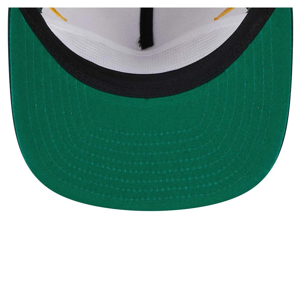 Men's New Era Cream Athletics Iron Golfer Snapback Hat