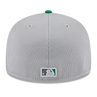 Men's New Era  Gray/Green Athletics 2025 Batting Practice 59FIFTY Fitted Hat