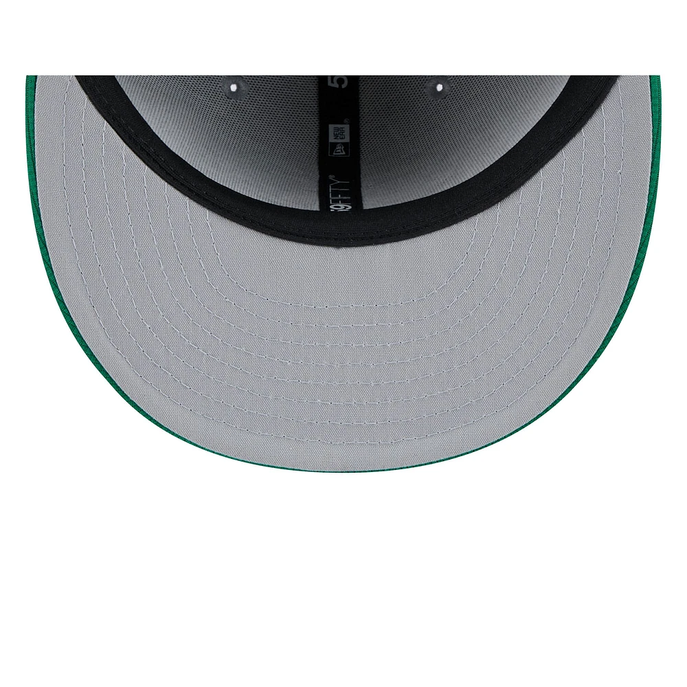 Men's New Era  Gray/Green Athletics 2025 Batting Practice 59FIFTY Fitted Hat