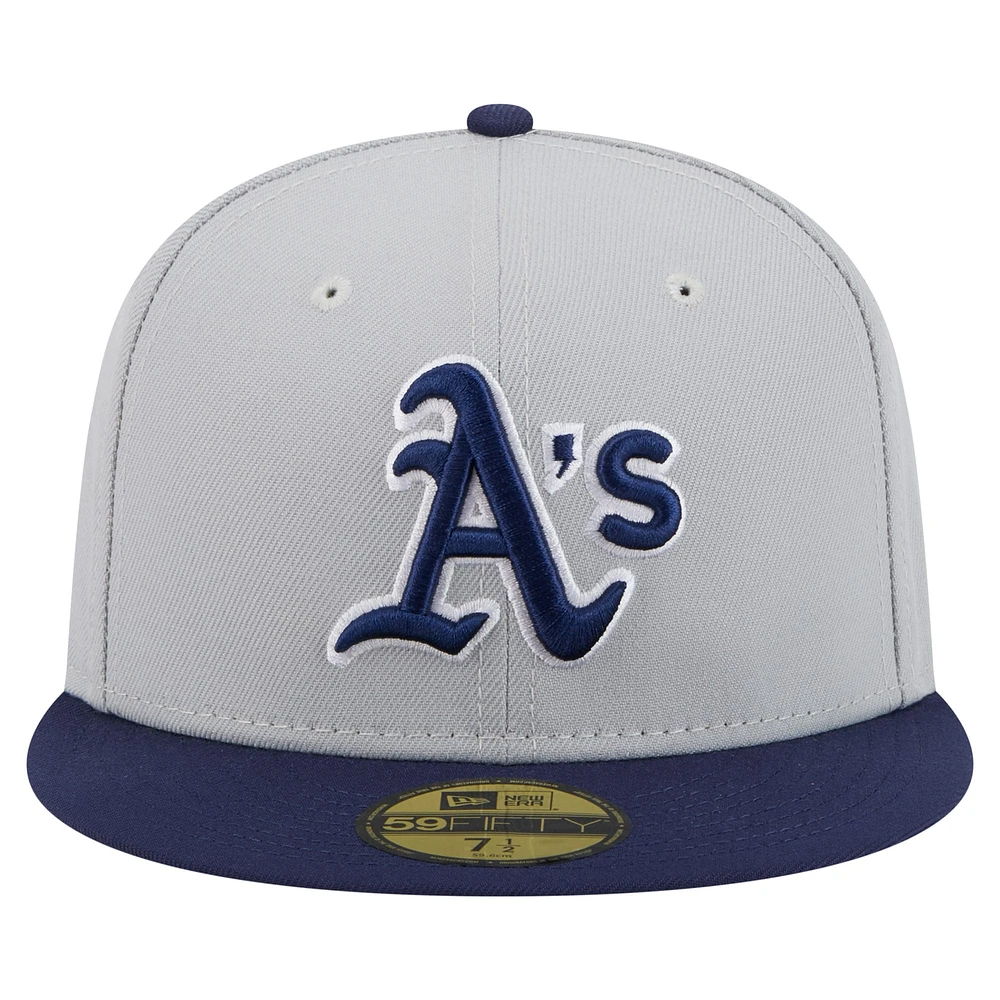 Men's New Era  Gray/Navy Athletics Colorpack Two-Tone 59FIFTY Fitted Hat