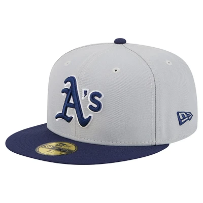 Casquette bicolore 59FIFTY Athletics Colorpack gris/bleu marine pour homme de New Era