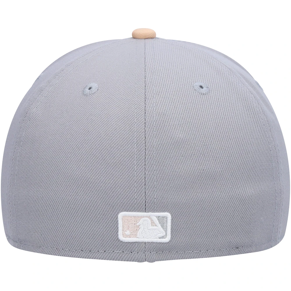 Men's New Era Gray/Peach Athletics 1987 MLB All-Star Game Purple Undervisor 59FIFTY Fitted Hat