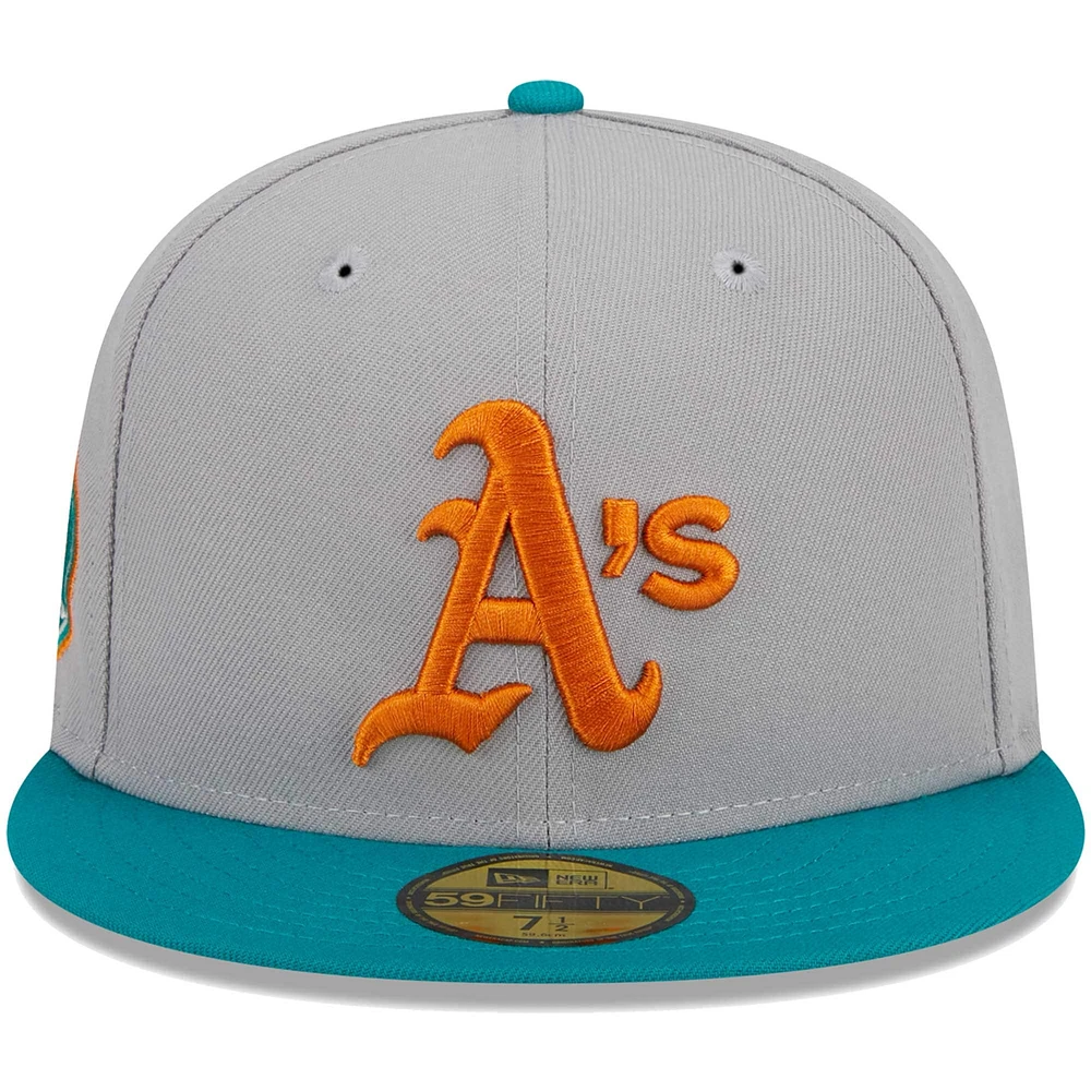 Casquette ajustée Athletics 59FIFTY pour homme New Era gris/bleu sarcelle
