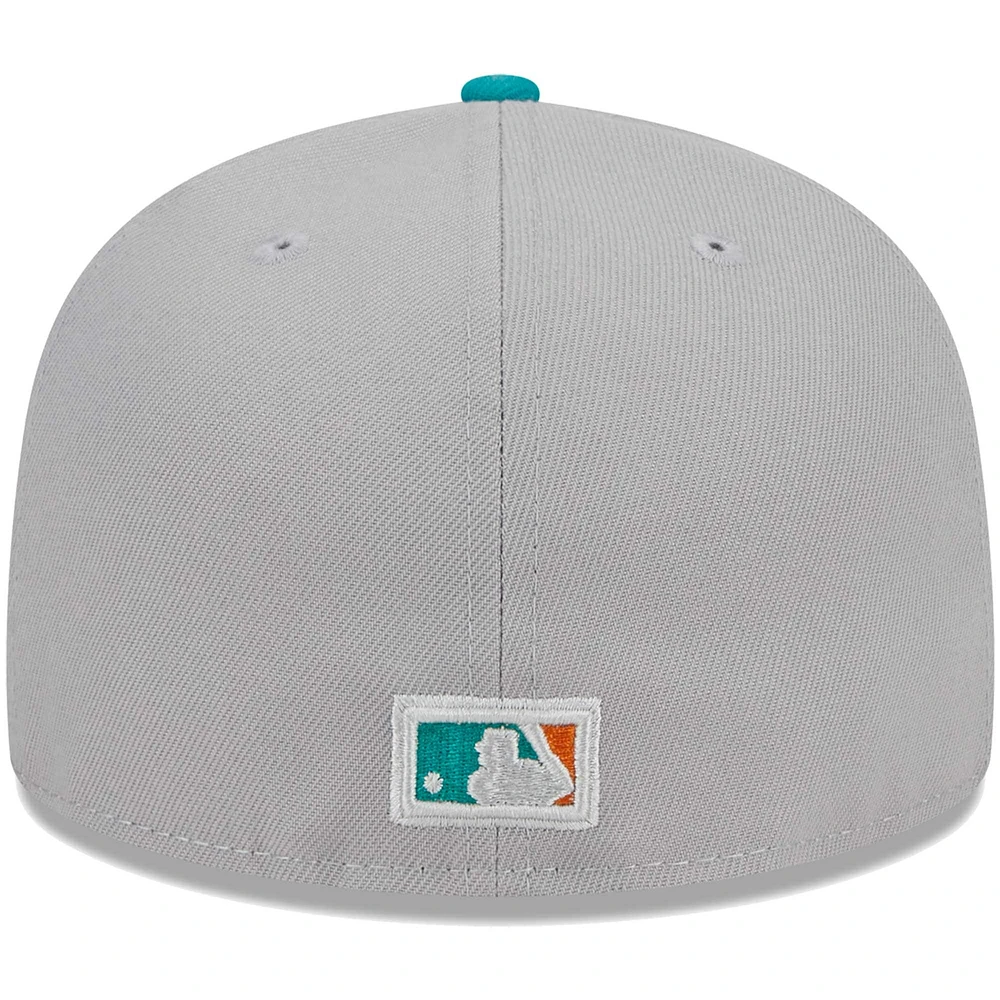 Casquette ajustée Athletics 59FIFTY pour homme New Era gris/bleu sarcelle
