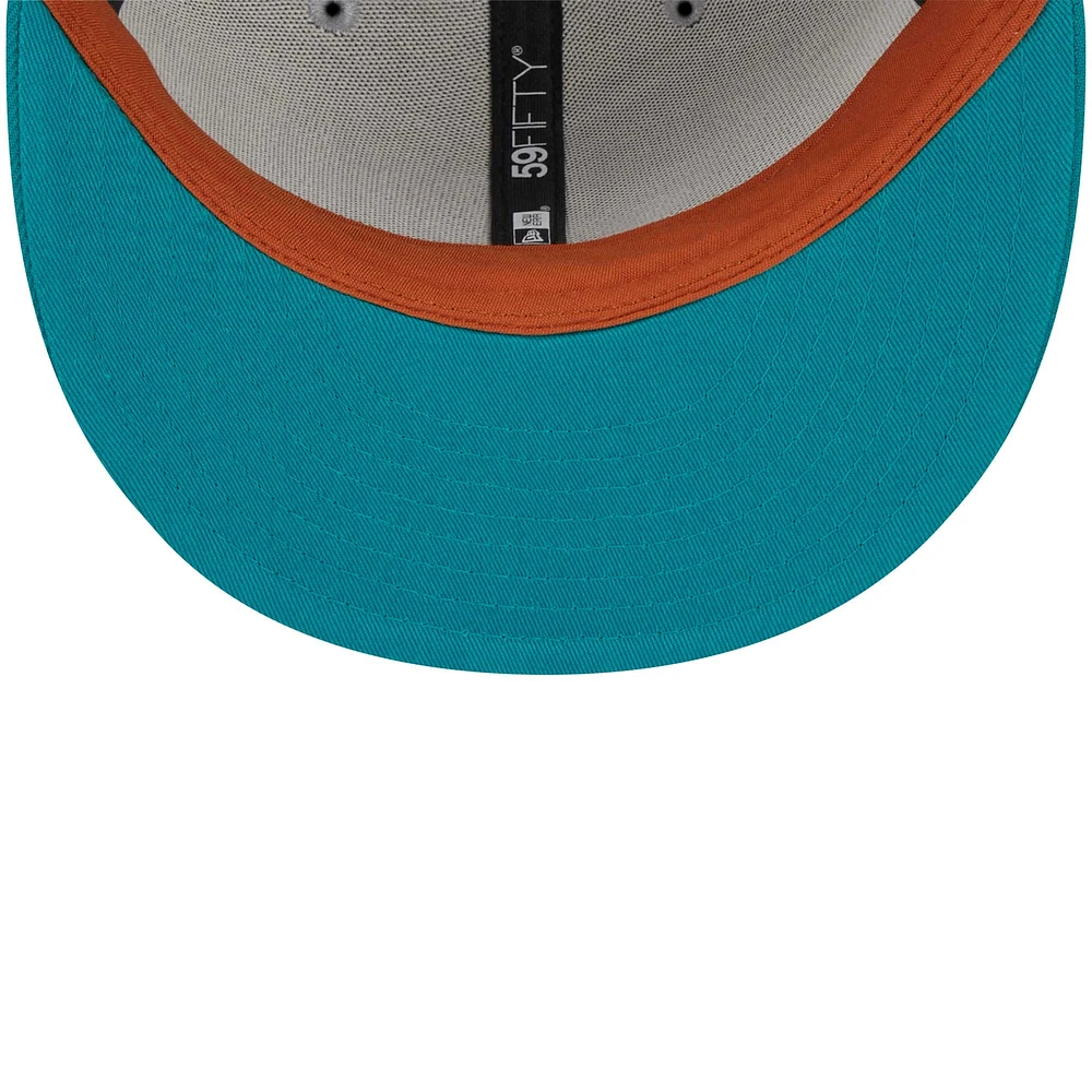 Casquette ajustée Athletics 59FIFTY pour homme New Era gris/bleu sarcelle