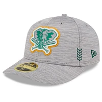 Men's New Era Gray Athletics 2024 Clubhouse Low Profile 59FIFTY Fitted Hat