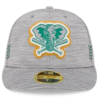 Men's New Era Gray Athletics 2024 Clubhouse Low Profile 59FIFTY Fitted Hat