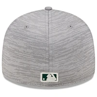 Men's New Era Gray Athletics 2024 Clubhouse Low Profile 59FIFTY Fitted Hat