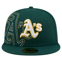 Men's New Era Green Athletics Yarn Stitch 59FIFTY Fitted Hat