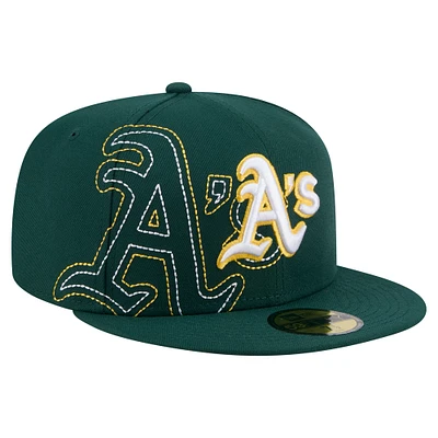 Casquette ajustée 59FIFTY Athletics verte New Era pour homme