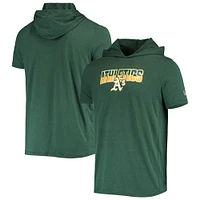 T-shirt à capuche Athletics vert chiné New Era pour homme