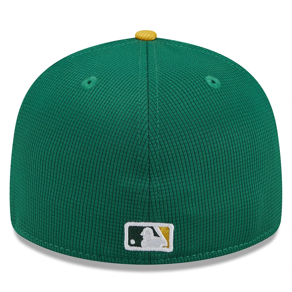 Men's New Era  Kelly Green Athletics 2025 Batting Practice Low Profile 59FIFTY Fitted Hat