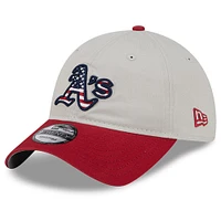 Men's New Era Khaki/Red Athletics 2024 Fourth of July 9TWENTY Adjustable Hat
