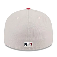 Men's New Era Khaki/Red Athletics 2024 Fourth of July Low Profile 59FIFTY Fitted Hat