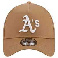 Men's New Era Khaki Athletics A-Frame 9FORTY Adjustable Hat