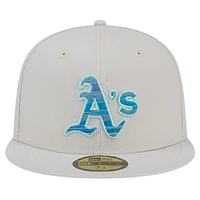 Men's New Era Khaki Athletics Stone Mist 59FIFTY Fitted Hat