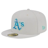 Men's New Era Khaki Athletics Stone Mist 59FIFTY Fitted Hat