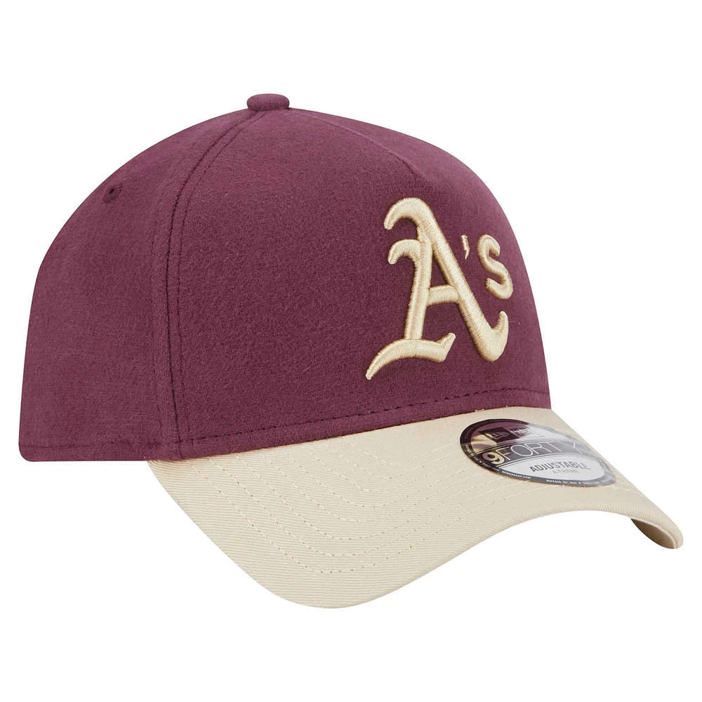 Men's New Era Maroon Athletics Moleskin Crown A-Frame 9FORTY Adjustable Hat