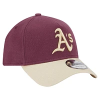 Men's New Era Maroon Athletics Moleskin Crown A-Frame 9FORTY Adjustable Hat