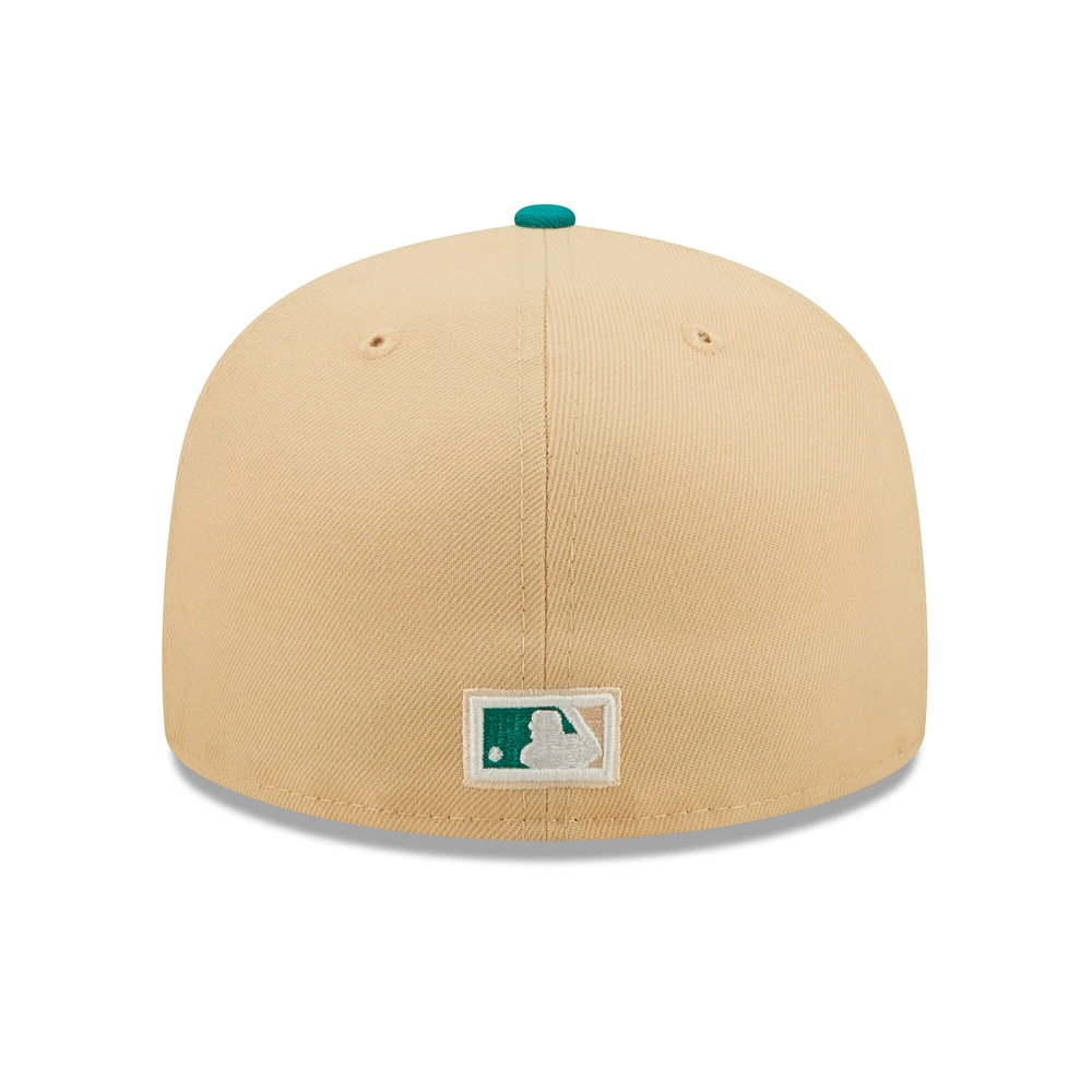 Casquette ajustée New Era Athletics Mango Forest 59FIFTY pour homme, couleur naturelle/bleu sarcelle