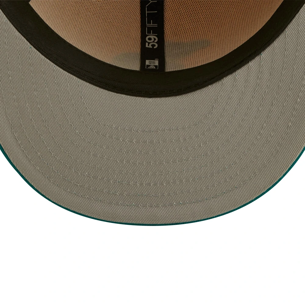 Casquette ajustée New Era Athletics Mango Forest 59FIFTY pour homme, couleur naturelle/bleu sarcelle