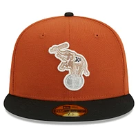 Men's New Era Orange/Black Athletics 59FIFTY Fitted Hat